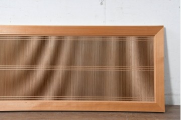 和製ヴィンテージ　昭和後期　上手物　細やかな筬目が上品な大振りの筬欄間2枚セット　(R-083614)