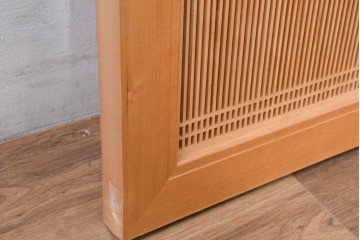 和製ヴィンテージ　昭和後期　上手物　細やかな筬目が上品な大振りの筬欄間2枚セット　(R-083614)