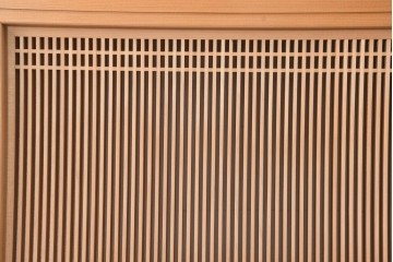 和製ヴィンテージ　昭和後期　上手物　細やかな筬目が上品な大振りの筬欄間2枚セット　(R-083614)