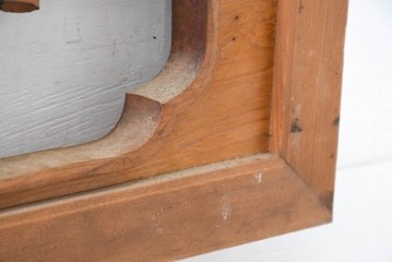 和製ヴィンテージ　昭和中期　松に鶴の図の両面彫刻を施した欄間2枚セット　(R-083615)