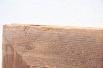 和製ヴィンテージ　昭和中期　松竹梅の縁起物の彫刻を施した片面ガラスの欄間2枚セット　(R-083617)