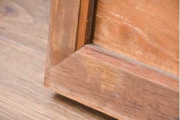 和製ヴィンテージ　昭和中期　松竹梅の縁起物の彫刻を施した片面ガラスの欄間2枚セット　(R-083617)