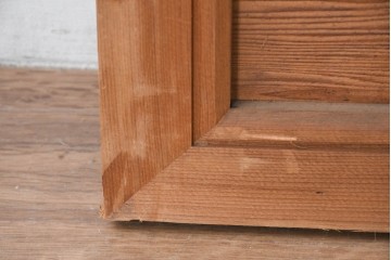 和製ヴィンテージ　昭和中期　松に鶴の図の彫刻を施した両面彫刻の欄間2枚セット　(R-083618)