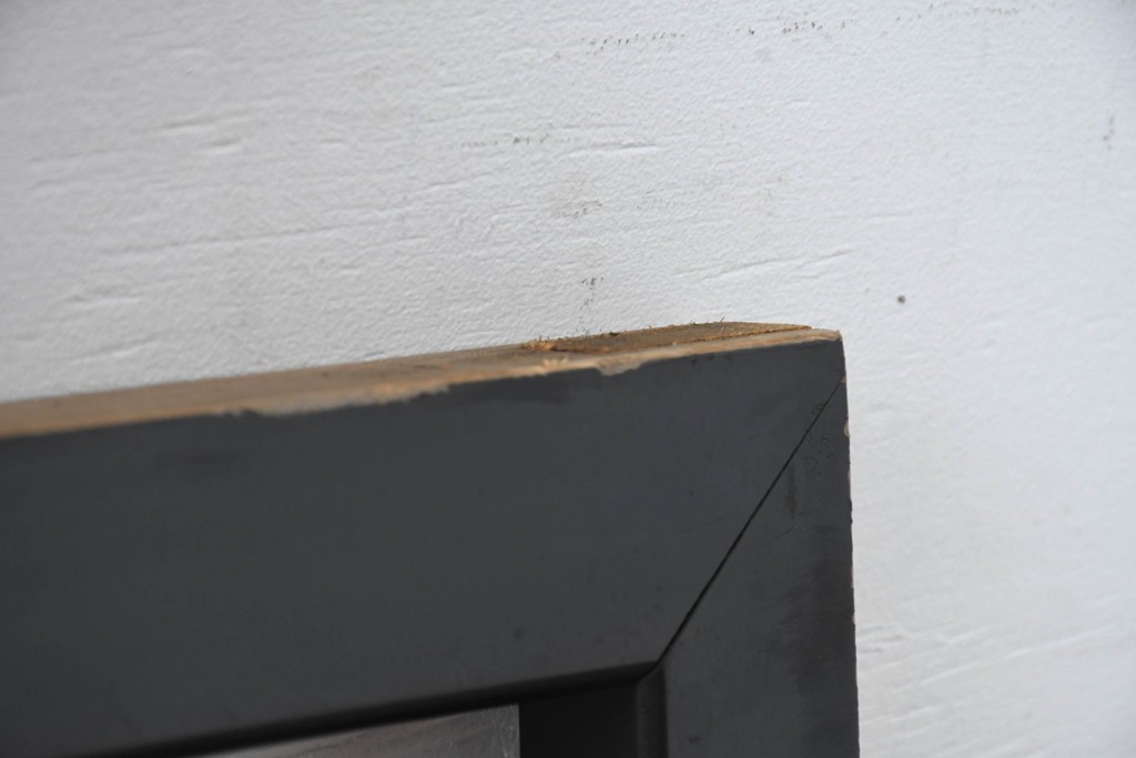 アンティーク建具　昭和初期　木立と鳥居の風景をモチーフにした透かし彫り入り欄間2枚セット　(R-083619)