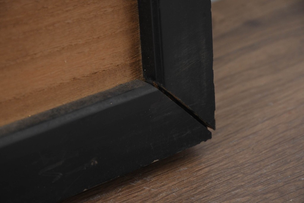 アンティーク建具　昭和初期　木立と鳥居の風景をモチーフにした透かし彫り入り欄間2枚セット　(R-083619)