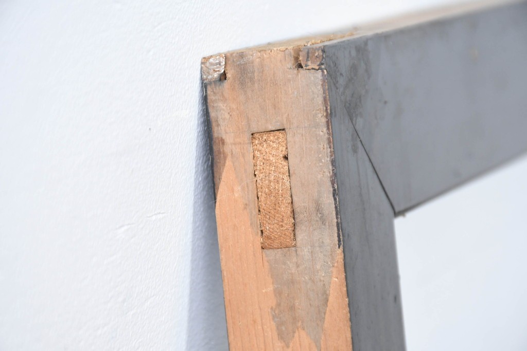 アンティーク建具　昭和初期　木立と鳥居の風景をモチーフにした透かし彫り入り欄間2枚セット　(R-083619)