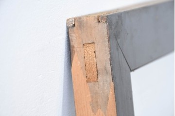 アンティーク建具　昭和初期　木立と鳥居の風景をモチーフにした透かし彫り入り欄間2枚セット　(R-083619)