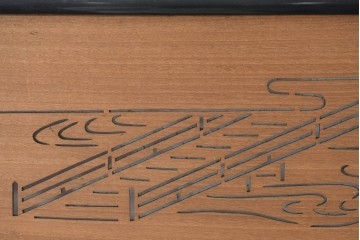 アンティーク建具　昭和初期　木立と鳥居の風景をモチーフにした透かし彫り入り欄間2枚セット　(R-083619)