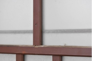 ヴィンテージ建具　昭和中期　幾何学文様が目を引くガラス窓4枚セット　(R-083622)