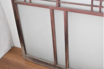 ヴィンテージ建具　昭和中期　幾何学文様が目を引くガラス窓4枚セット　(R-083622)