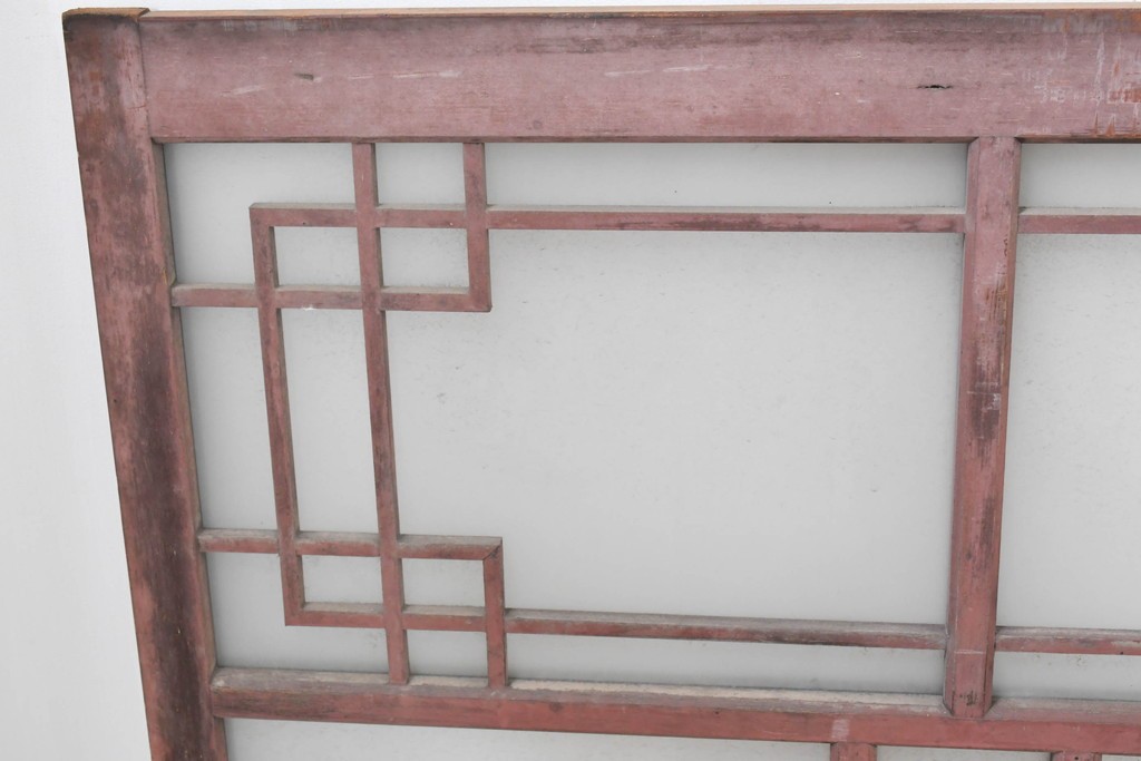 ヴィンテージ建具　昭和中期　幾何学文様が目を引くガラス窓4枚セット　(R-083622)