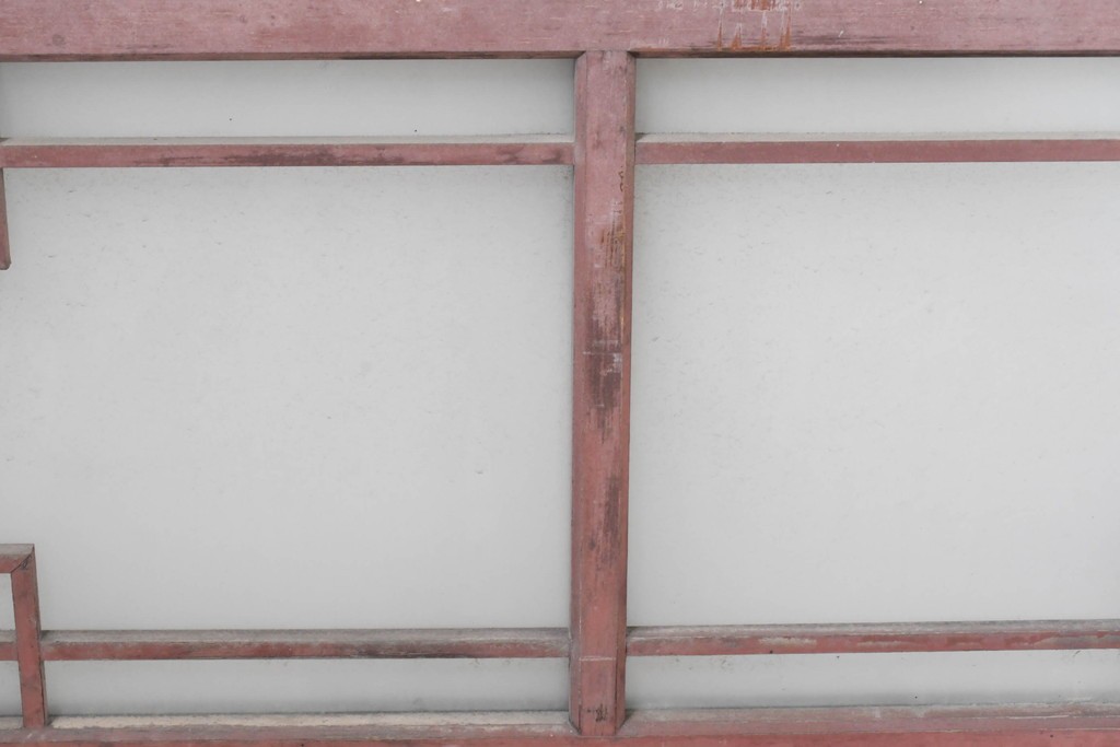 ヴィンテージ建具　昭和中期　幾何学文様が目を引くガラス窓4枚セット　(R-083622)