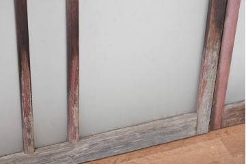 ヴィンテージ建具　昭和中期　幾何学文様が目を引くガラス窓4枚セット　(R-083622)