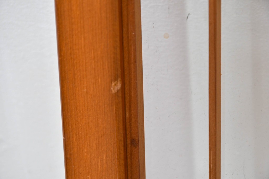 ヴィンテージ建具　昭和中期　麻の葉模様の組子細工が涼し気な片面ガラスの書院戸4枚セット　(R-083623)