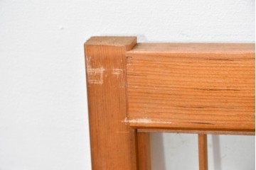 ヴィンテージ建具　昭和中期　麻の葉模様の組子細工が涼し気な片面ガラスの書院戸4枚セット　(R-083623)