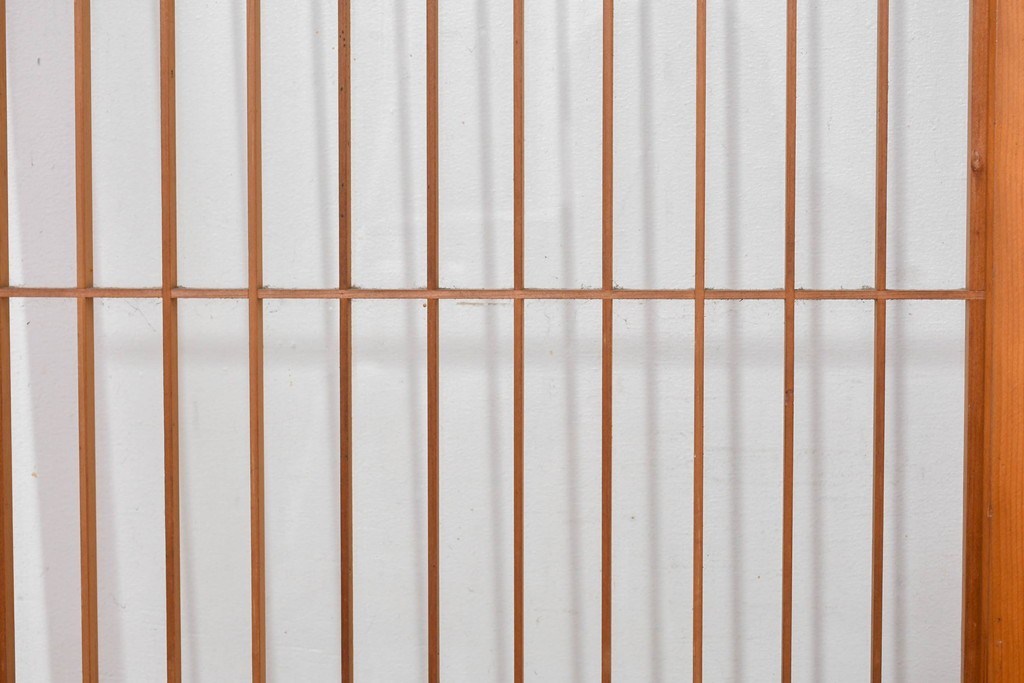 ヴィンテージ建具　昭和中期　麻の葉模様の組子細工が涼し気な片面ガラスの書院戸4枚セット　(R-083623)