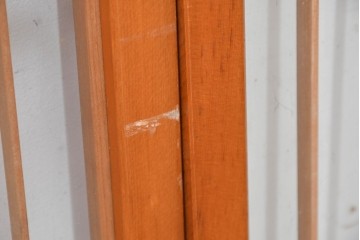 ヴィンテージ建具　昭和中期　麻の葉模様の組子細工が涼し気な片面ガラスの書院戸4枚セット　(R-083623)