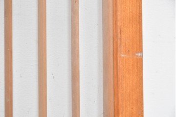 ヴィンテージ建具　昭和中期　麻の葉模様の組子細工が涼し気な片面ガラスの書院戸4枚セット　(R-083623)