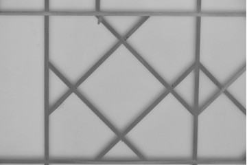 ヴィンテージ建具　昭和中期　幾何学模様が印象的なフィックス窓1枚　(R-083625)