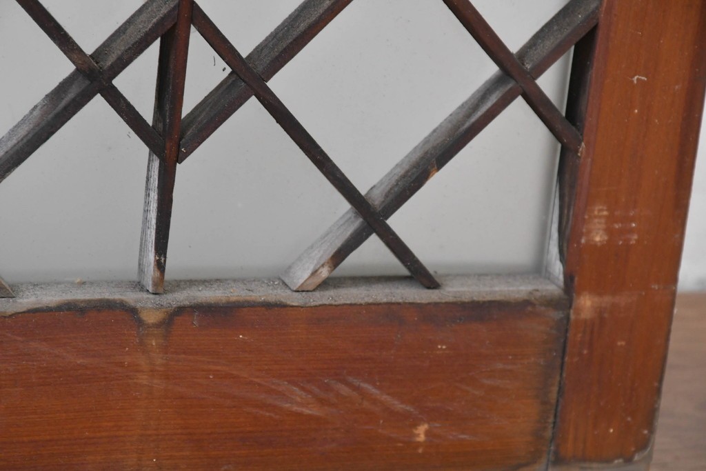 ヴィンテージ建具　昭和中期　幾何学模様が印象的なフィックス窓1枚　(R-083625)