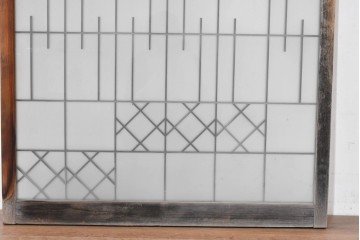ヴィンテージ建具　昭和中期　幾何学模様が印象的なフィックス窓1枚　(R-083625)