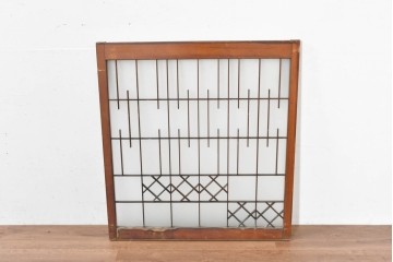 ヴィンテージ建具　昭和中期　幾何学模様が印象的なフィックス窓1枚　(R-083625)