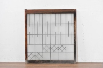 ヴィンテージ建具　昭和中期　幾何学模様が印象的なフィックス窓1枚　(R-083625)