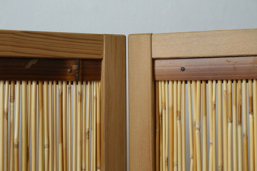 新古　未使用展示品　茶道具　優しい木の温もり溢れる6枚折りの花寄屏風　定価約21万円　(R-083626)