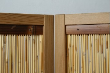 新古　未使用展示品　茶道具　優しい木の温もり溢れる6枚折りの花寄屏風　定価約21万円　(R-083626)