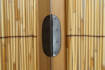 新古　未使用展示品　茶道具　優しい木の温もり溢れる6枚折りの花寄屏風　定価約21万円　(R-083626)