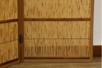 新古　未使用展示品　茶道具　優しい木の温もり溢れる6枚折りの花寄屏風　定価約21万円　(R-083626)