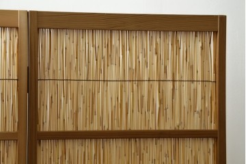 新古　未使用展示品　茶道具　優しい木の温もり溢れる6枚折りの花寄屏風　定価約21万円　(R-083626)