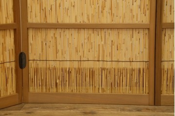 新古　未使用展示品　茶道具　優しい木の温もり溢れる6枚折りの花寄屏風　定価約21万円　(R-083626)