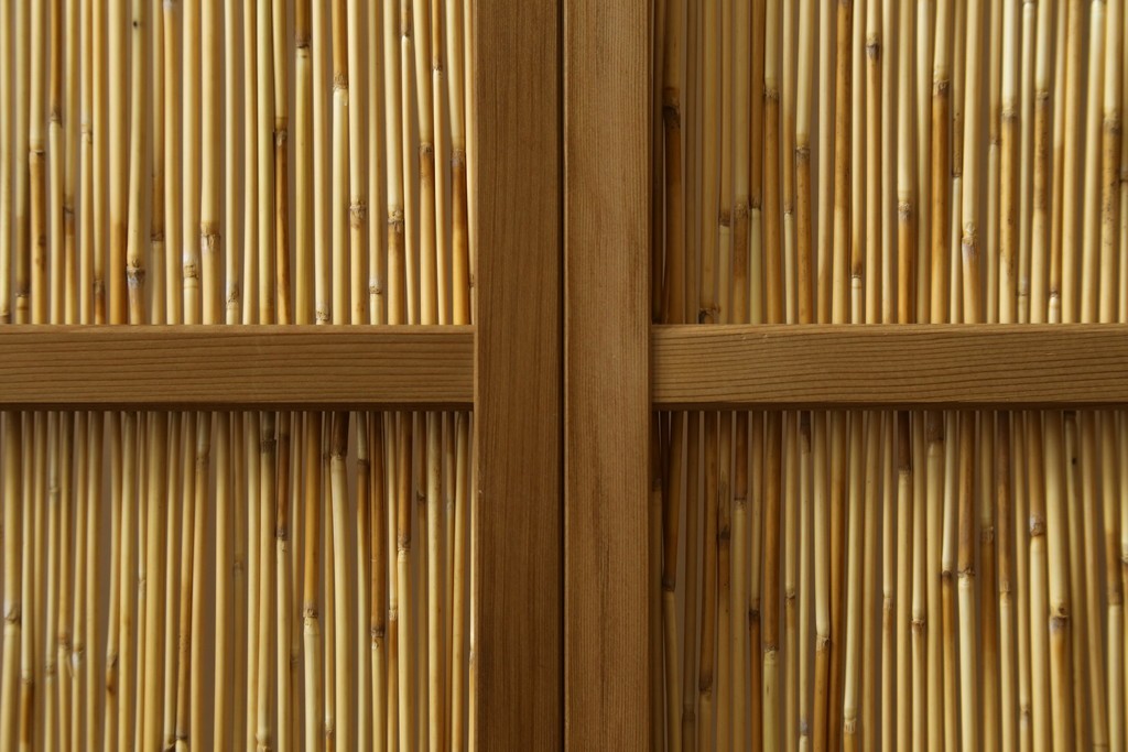 新古　未使用展示品　茶道具　優しい木の温もり溢れる6枚折りの花寄屏風　定価約21万円　(R-083626)