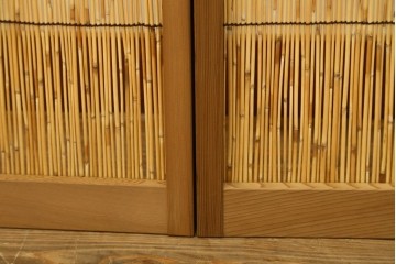 新古　未使用展示品　茶道具　優しい木の温もり溢れる6枚折りの花寄屏風　定価約21万円　(R-083626)