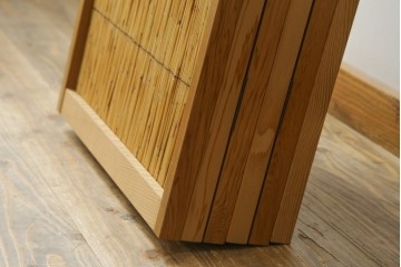 新古　未使用展示品　茶道具　優しい木の温もり溢れる6枚折りの花寄屏風　定価約21万円　(R-083626)