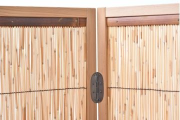 中古　未使用　展示品　茶道具　優しい木の温もり溢れる6枚折りの花寄屏風(衝立て、つい立て、パーテーション、仕切り、6連、六連)(定価約21万円)(R-083626)