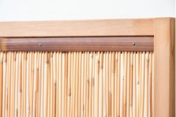 中古　未使用　展示品　茶道具　優しい木の温もり溢れる6枚折りの花寄屏風(衝立て、つい立て、パーテーション、仕切り、6連、六連)(定価約21万円)(R-083626)