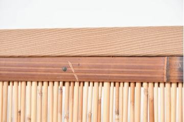 中古　未使用　展示品　茶道具　優しい木の温もり溢れる6枚折りの花寄屏風(衝立て、つい立て、パーテーション、仕切り、6連、六連)(定価約21万円)(R-083626)
