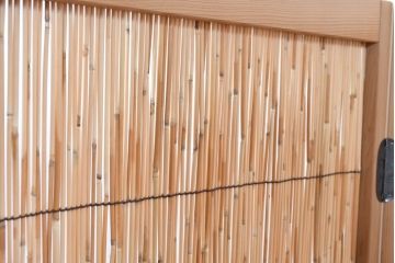 中古　未使用　展示品　茶道具　優しい木の温もり溢れる6枚折りの花寄屏風(衝立て、つい立て、パーテーション、仕切り、6連、六連)(定価約21万円)(R-083626)