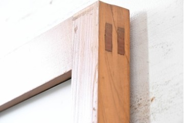 ヴィンテージ建具　昭和中期　上部のガラス窓がポイントの幅狭扉1枚　(R-083627)