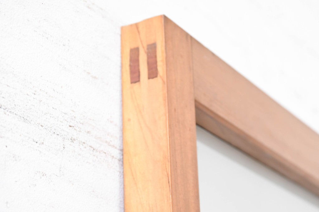 ヴィンテージ建具　昭和中期　上部のガラス窓がポイントの幅狭扉1枚　(R-083627)