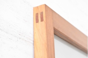 ヴィンテージ建具　昭和中期　上部のガラス窓がポイントの幅狭扉1枚　(R-083627)