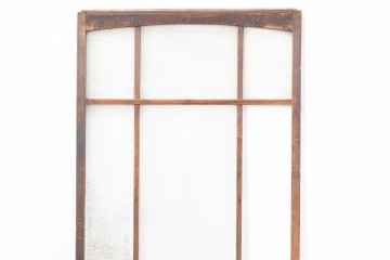 ヴィンテージ建具　昭和中期　上部のアーチがアクセント　作りの良いガラス戸1枚　(R-083628)