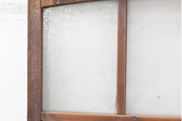 ヴィンテージ建具　昭和中期　上部のアーチがアクセント　作りの良いガラス戸1枚　(R-083628)