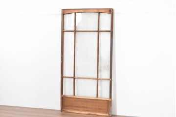 ヴィンテージ建具　昭和中期　上部のアーチがアクセント　作りの良いガラス戸1枚　(R-083628)
