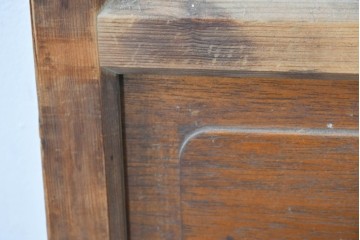 ヴィンテージ建具　昭和中期　上部のアーチがアクセント　作りの良いガラス戸1枚　(R-083628)