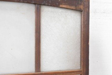 ヴィンテージ建具　昭和中期　上部のアーチがアクセント　作りの良いガラス戸1枚　(R-083628)