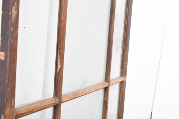 ヴィンテージ建具　昭和中期　上部のアーチがアクセント　作りの良いガラス戸1枚　(R-083628)