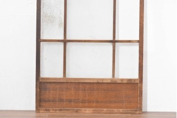 ヴィンテージ建具　昭和中期　上部のアーチがアクセント　作りの良いガラス戸1枚　(R-083628)